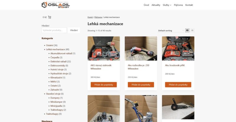 Spustili jsme online půjčovnu nářadí a stavebního vybavení